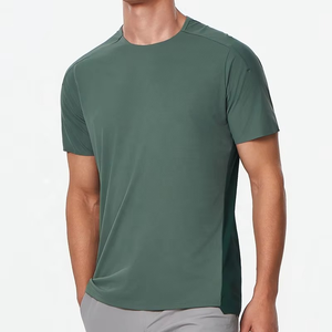 T-shirt à manches courtes pour homme, col rond, couleur unie, séchage rapide, tricoté en polyester, coupe classique, style décontracté - Product Image 6