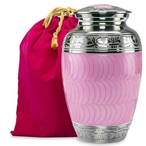 Urne funéraire rose en alliage d'aluminium de haute qualité, gravée, pour cendres commémoratives, pour inhumation ou niche, vente en gros, urne de crémation humaine - Product Image 1