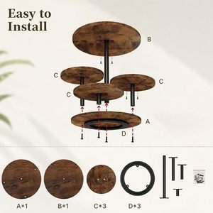 Rustic Wooden <b>Cake</b> Stand 3 <b>Tier</b> Round Display Rack Tabletop Dessert Server for Bakery Home Decor - Product Image 2