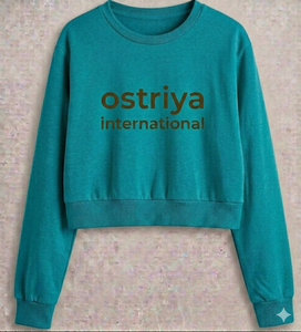 Ostriya Intl 2026 Sudadera de cuello alto para mujer, estilo urbano, forro polar ligero, 100% algodón, color liso, bordado frontal con hombros caídos, para invierno - Product Image 5
