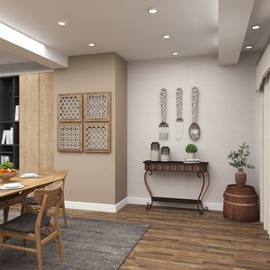 Mesa Consola Moderna Ajustable con Base de Metal y Superficie de Madera para Apartamentos y Muebles de Sala de Estar de Hoteles - Product Image 4