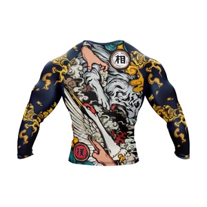 High Quality Custom Breathable Nylon Spandex Long Sleeve BJJ MMA Unisex Rash Guard - Product Image 3