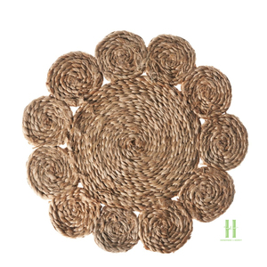Top Selling Wholesale Custom Natural Water Hyacinth <b>Table</b> <b>Mats</b> Braided <b>Round</b> Heat Insulated Placemats for Restaurant Hotel - Product Image 2