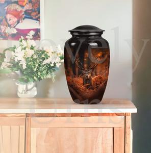 Urna funeraria con temática de ciervos, recuerdo conmemorativo para cenizas, urna decorativa de homenaje para el hogar - Product Image 2