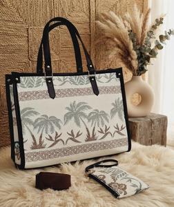 Conjunto de Bolsos Tote Bohemio de Jacquard, Resistentes al Agua, con Cierre de Cremallera, Cadenas Antirrobo, Forro de Lona Portátil, Elite Craft Studio - Product Image 2