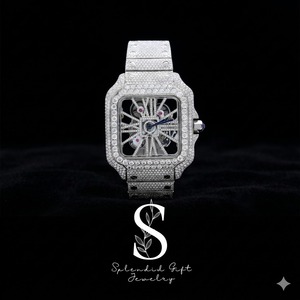 Reloj Mecánico Skeleton con Moissanita, Unisex, de Lujo, con Diamantes Incrustados, para Hombre y Mujer - Product Image 1
