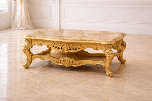 Juego de sala de estar de madera de lujo estilo Maharani con acabado dorado, juego de sofás de alta calidad, sofá clásico personalizado con mesa de centro, Reino Unido - Product Image 4