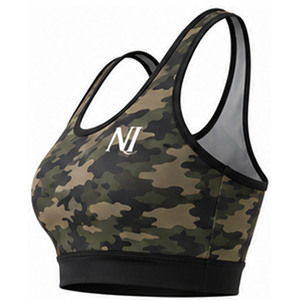 Women's Camouflage <b>Racerback</b> Sports <b>Bra</b> With Sheer Panels And Logo Back Medium Support Fitness Top Nofyan Ind 2026 Yoga sports - Product Image 5