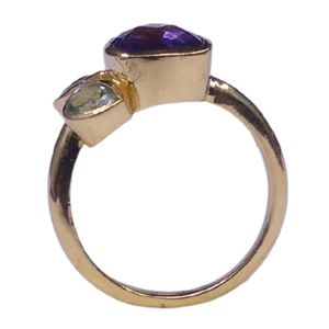 Anillo Clásico de Plata de Ley 925 Chapado en Oro con Gema de Amatista para Mujer, Joyería para Bodas - Product Image 4