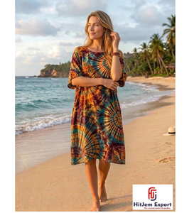 Women Printed <b>Kaftan</b> Dress Loose Fit Beach Cover Soft Fabric <b>Summer</b> Wear Stylish Design Custom Bulk Manufacturing Export Supply - Product Image 1