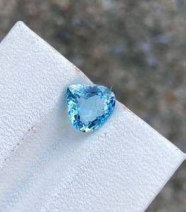Aigue-marine naturelle Santa Maria en forme de cœur, pierre précieuse en vrac, bijoux fins de qualité supérieure, pierre de cristal bleue - Product Image 1