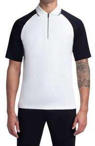 Polo pour homme à col quart zippé, design Chevron premium, tee-shirt décontracté de sport à manches courtes, respirant, séchage rapide, en coton - Product Image 4