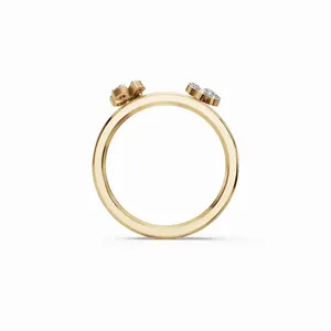 แหวนเพชรทรงกลมแบบดับเบิ้ลเฟลอร์ เพชรเลี้ยงในห้องปฏิบัติการ ทองคำขาว 18K รับรองโดย IGI 8 เม็ด หรูหราสำหรับผู้หญิง - Product Image 5