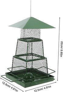 Mangeoire à oiseaux d'extérieur en métal durable, design en maille, peu encombrante, à crochet simple, pour jardins, balcons et patios - Product Image 3