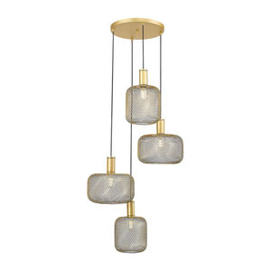 Fine Quality Gold Paint Pendant <b>Ceiling</b> Lamp With Metal Mesh <b>Shades</b> Indoor Decorative Wire Frame Pendant <b>Light</b> Fixture For Home - Product Image 1