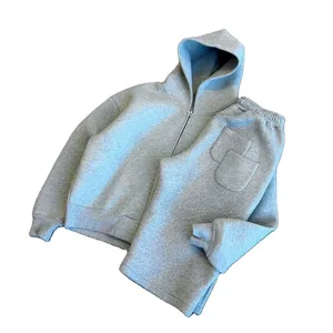 Ensemble de jogging décontracté pour homme, coupe régulière, manches longues, couleur unie, en nylon/spandex/polyester, avec poches latérales, idéal pour l'automne - Product Image 2