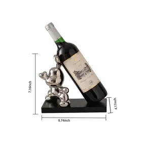 Support à bouteilles de vin en aluminium de style ferme artistique contemporain pour les intérieurs de fêtes, support à bouteilles élégant pour bar, restaurant - Product Image 2
