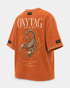 เสื้อยืดโอเวอร์ไซส์ลายกราฟิกสีส้มวินเทจสำหรับผู้ชาย สไตล์สตรีทแวร์ พิมพ์ลายแมงป่อง ผ้าฝ้าย ใส่สบายๆ ในฤดูร้อน เสื้อยืดลำลองสำหรับทุกเพศ - Product Image 5