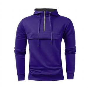 Sweat-shirt à capuche unisexe en polyester noir personnalisé, à double fermeture éclair, tricoté, décontracté, doux, pour l'hiver, impression numérique - Product Image 6