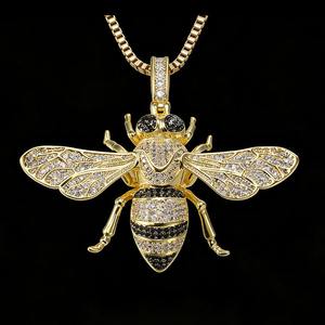 Diseño de Joyería Honeybee, Diferentes Materiales Seleccionados, Plata 925, Dianobd, Colgante de Abeja Estilo Hip Hop con Incrustaciones de Diamantes - Product Image 1