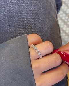 Full <b>Eternity</b> Wedding Band Stacking <b>Eternity</b> <b>Rings</b> Matching <b>Ring</b> Enhancer 14k 18k Gold 925 <b>Silver</b> Emerald Cut Lab Grown Diamonds - Product Image 4