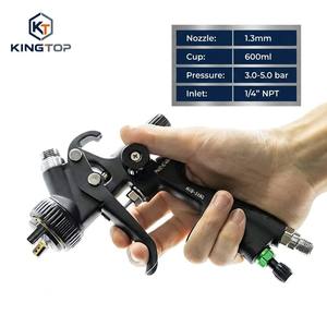 Pistola de Pulverización de Aluminio de Alimentación por Gravedad 318 de Alta Atomización y Bajo Sobropulverización, Boquilla de 1.3 mm, Pistola de Pintura Profesional para Repintado de Automóviles - Product Image 4