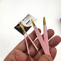 Pince à épiler sourcils rose clair doré avec logo personnalisé, en acier inoxydable, à pointe biseautée et ciseaux à ressort