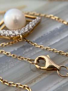 Collier élégant en or massif 18 carats avec pendentif en forme d'œil et accents de diamants de laboratoire pour femme, bijoux fins, OEM/vente en gros - Product Image 2