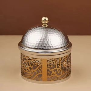 Luxury Gold Metal Fruit <b>Basket</b> With Lid Decorative <b>Wire</b> Storage <b>Basket</b> Snack Candy Dry Fruit Serving <b>Basket</b> For Table - Product Image 3