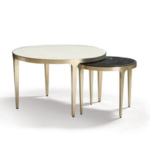 Durable Iron <b>Nesting</b> <b>Table</b> With <b>Marble</b> Top And Strong Metal Frame For Long Lasting Home Furniture Use - Product Image 1