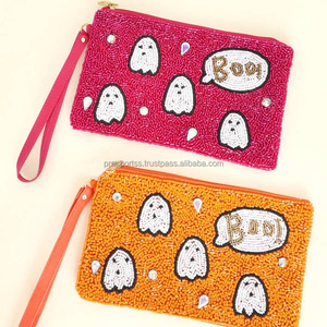 กระเป๋าคลัทช์ปักลายผีฮาโลวีนพร้อมสายคล้องกระเป๋ามีซิปประดับลูกปัดกระเป๋าปาร์ตี้น่ากลัว - Product Image 3