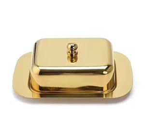 Boîte à beurre en acier inoxydable avec couvercle, pour servir et présenter, boîte de rangement pour beurre pour table à manger - Product Image 1