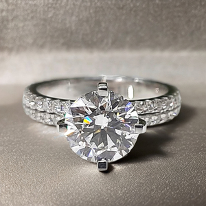 Lab Grown Engagement <b>Ring</b> IGI Certified VVS1 Clarity 14K White Gold Brilliant Cut Filled Diamonds Djewels Cute Style Women'sLab - Product Image 1