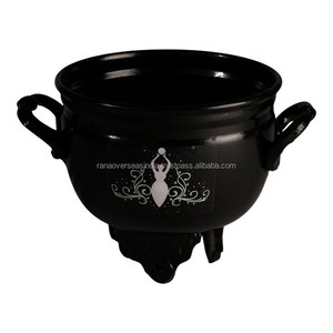 Chaudron en fonte avec symbole de la déesse Gaïa pour l'encens d'agarwood – Idéal pour une utilisation aromatique en automne, au printemps et en été - Product Image 2