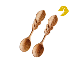 ช้อนไม้แกะสลักลายใบไม้และดอกไม้ ช้อนไม้ทำมือแกะสลักลายใบไม้และดอกไม้ ช้อนไม้ธรรมชาติ ไม้สีแดง เวียดนาม - Product Image 1