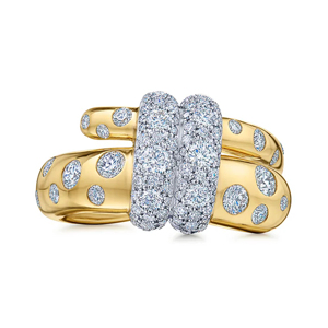 Luxury Yellow Gold Diamond Cluster <b>Ring</b> Round Brilliant Cut Unisex Engagement Style - Product Image 1