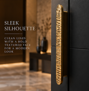 Tirador de Puerta Lineal Texturizado con Acabado en Tono Dorado, Tirador Largo y Redondeado para Gabinetes, Herraje Decorativo para Muebles de Interiores de Lujo - Product Image 3