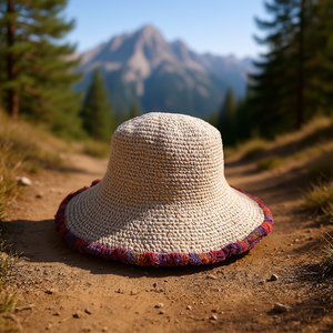 Sombrero de Senderismo con Borde de Seda de Cáñamo para Aventuras con Bolsas Secas - Product Image 3