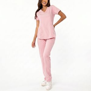Tenues Médicales de Qualité Supérieure pour Femmes, en Coton Tricoté 100% Respirant et à Séchage Rapide, Ensembles d'Uniformes d'Hôpital avec Pantalons Jogging - Product Image 1