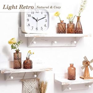 12-Piece <b>Small</b> Caramel Coffee Brown Etched Glass Bud Vase Set Unique Windowpane Shapes with <b>Weighted</b> Base for Display Windowsill - Product Image 2