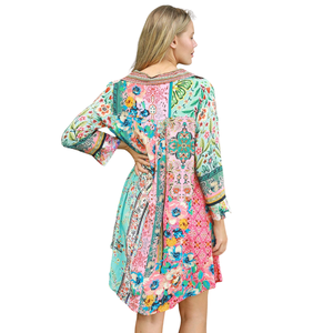 Vestido Mini Estampado para Mujer, Vestido Casual de Verano de Manga Corta - Product Image 3
