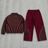 Ensemble survêtement coupe-vent en nylon pour homme grande taille, couleur unie, avec logo brodé, veste et pantalon de jogging réfléchissants 3M