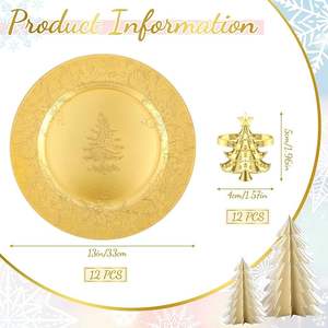 Assiette de présentation décorative haut de gamme avec bordure dorée pour réceptions, événements et décoration de restaurant - Product Image 2