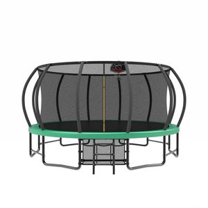 Trampolino Ricreativo da 15 Piedi con Canestro da Basket, Scala, Sacca Porta Scarpe e Rivestimento Galvanizzato Antiruggine - Giocattoli per Saltare - Product Image 1