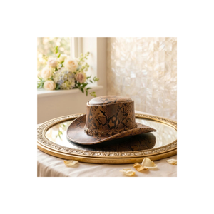 Chapeau de cowboy en cuir rayé unisexe, style décontracté, pour la plage en été, circonférence de la tête 48-50 cm - Product Image 3