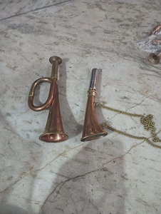 Corne de chasse vintage en laiton avec chaîne, style antique, corne décorative pour le chasseur, corne nautique en laiton, décoration rustique pour la maison, cadeau - Product Image 3