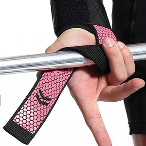 Sangles de musculation personnalisables en néoprène noir avec grip en silicone pour la musculation, l'entraînement de force et les soulevés de terre – Sangles de puissance avancées unisexe - Product Image 5