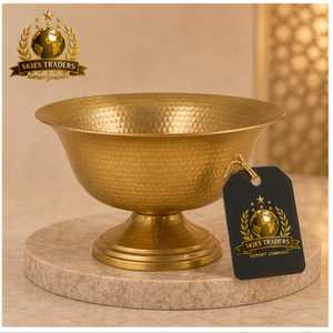 Bol décoratif en argent gaufré sur pied, plat de service de luxe en métal, récipient à noix, boîte à bonbons, centre de table, plateau à fruits et snacks - Product Image 5