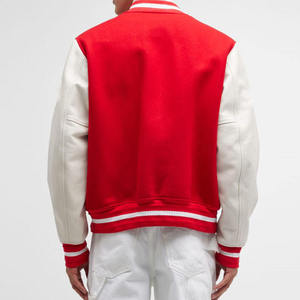 Letterman Varsity Jackets Plus Size Jackets for men Chenille Embroidery Colour <b>Block</b> Ribbed Winter Baseball Jackets - Product Image 3