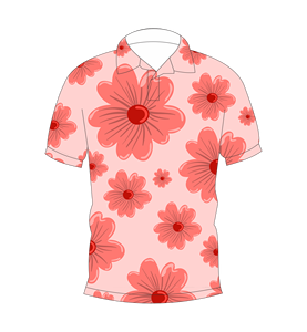 Polo pour homme à imprimé floral rose, sublimation personnalisée, manches courtes, décontracté, respirant, léger, pour le golf - Product Image 4